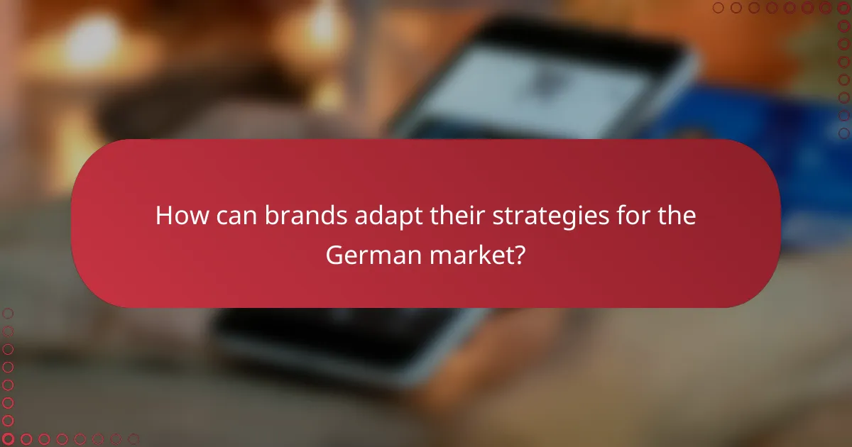 How can brands adapt their strategies for the German market?
