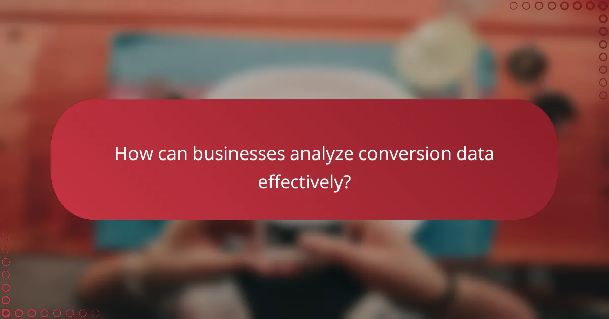 How can businesses analyze conversion data effectively?