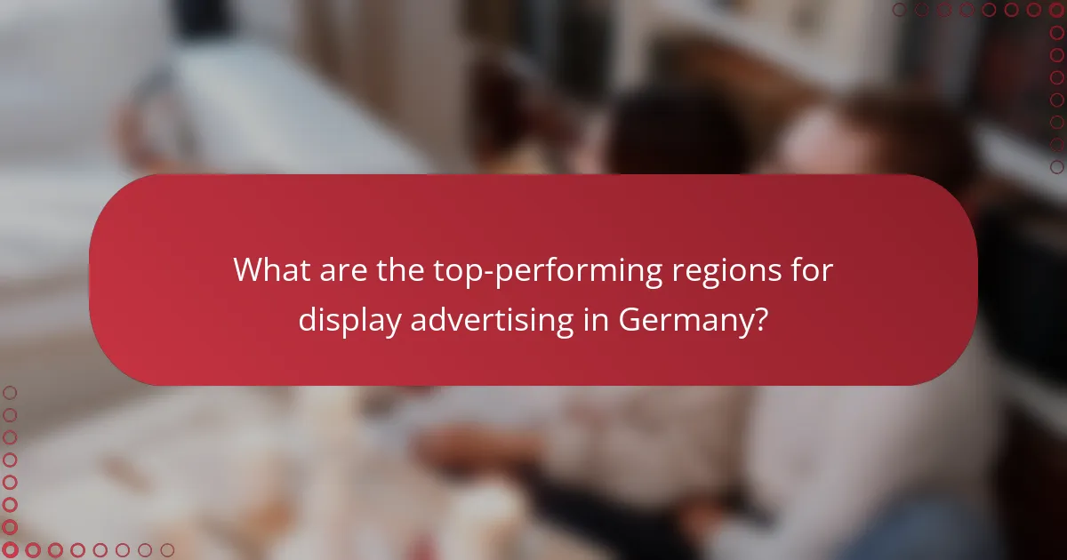 What are the top-performing regions for display advertising in Germany?
