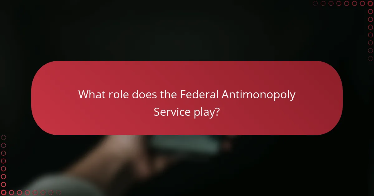What role does the Federal Antimonopoly Service play?