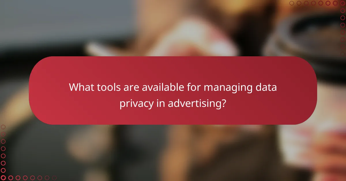 What tools are available for managing data privacy in advertising?